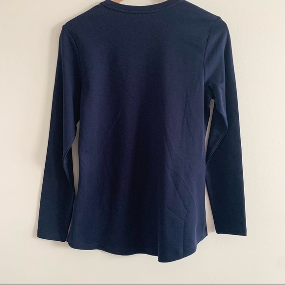 Nwt ISAAC MIZRAHI Live! Essentials Pima Cotton Crew Neck Knit T Shirt Top Blue - Picture 6 of 11